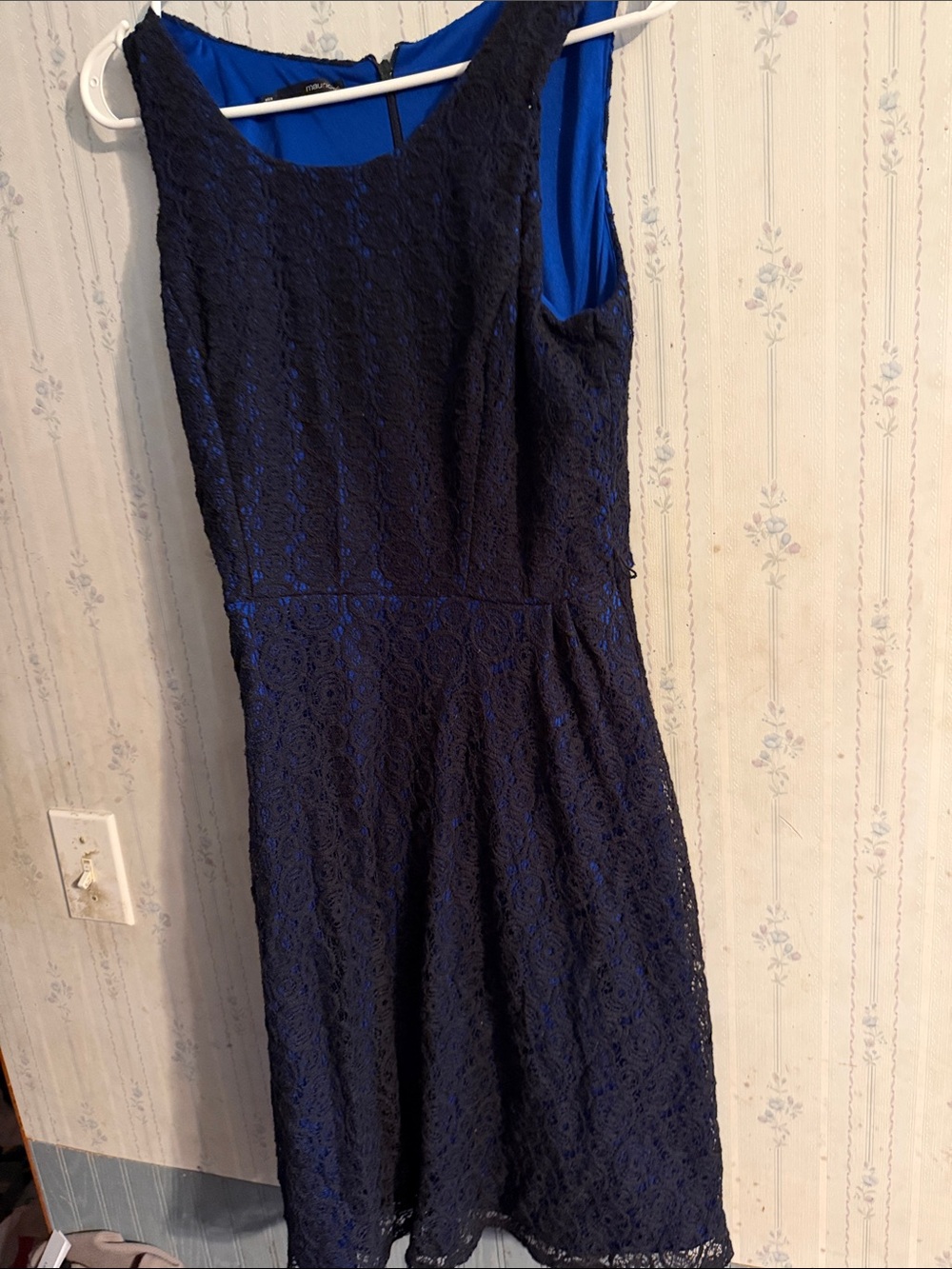 Sleeveless black Lace Fit-and-Flare Dress